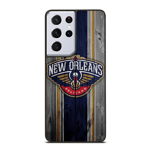 NEW ORLEANS PELICANS NBA WOODEN LOGO Samsung Galaxy S21 Ultra Case Cover