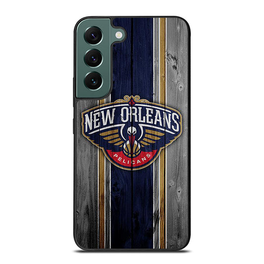NEW ORLEANS PELICANS NBA WOODEN LOGO Samsung Galaxy S22 Case Cover