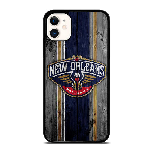 NEW ORLEANS PELICANS NBA WOODEN LOGO iPhone 11 Case Cover
