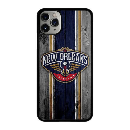 NEW ORLEANS PELICANS NBA WOODEN LOGO iPhone 11 Pro Max Case Cover