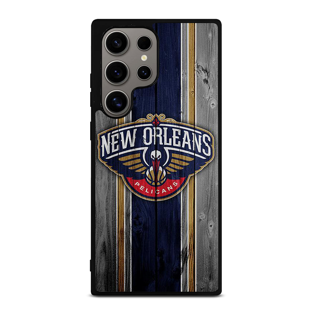 NEW ORLEANS PELICANS NBA WOODEN LOGO Samsung Galaxy S24 Ultra Case Cover