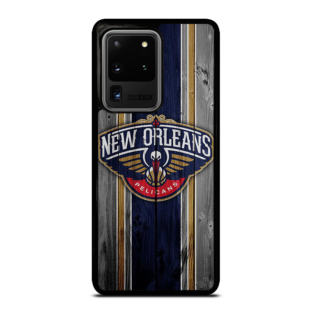 NEW ORLEANS PELICANS NBA WOODEN LOGO Samsung Galaxy S20 Ultra Case Cover