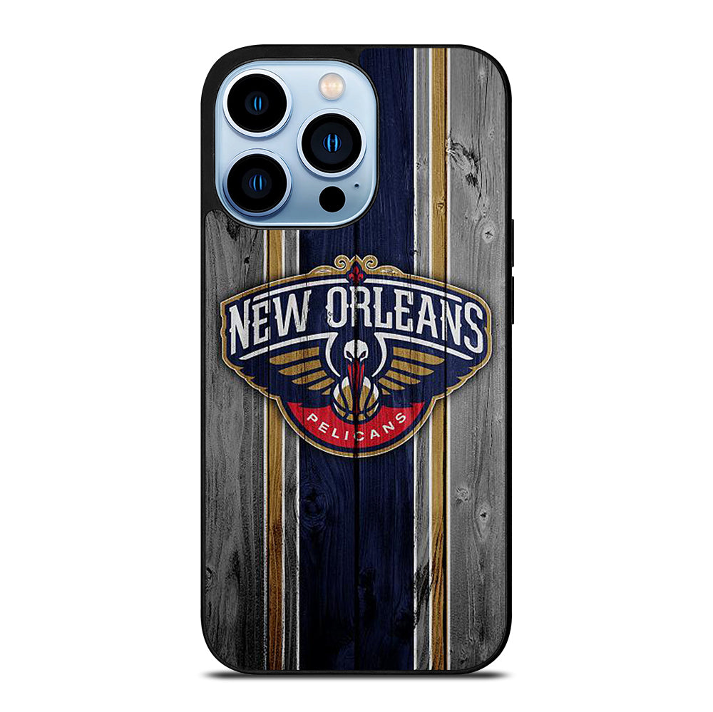 NEW ORLEANS PELICANS NBA WOODEN LOGO iPhone 13 Pro Max Case Cover