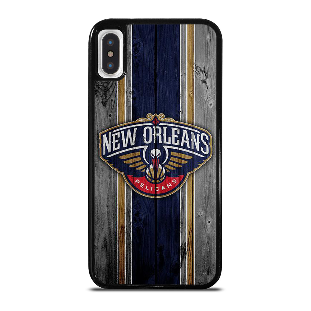 NEW ORLEANS PELICANS NBA WOODEN LOGO iPhone X / XS Case Cover