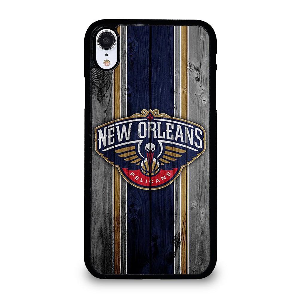 NEW ORLEANS PELICANS NBA WOODEN LOGO iPhone XR Case Cover