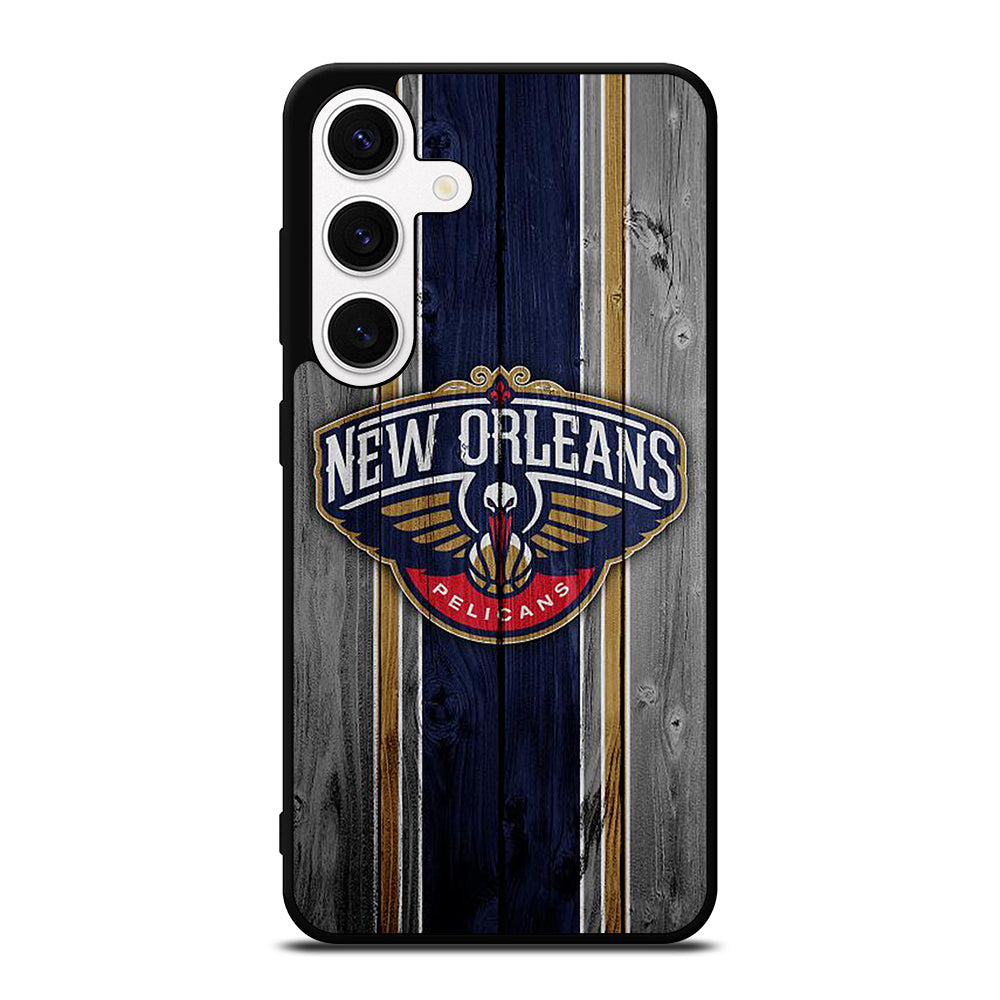 NEW ORLEANS PELICANS NBA WOODEN LOGO Samsung Galaxy S24 Case Cover