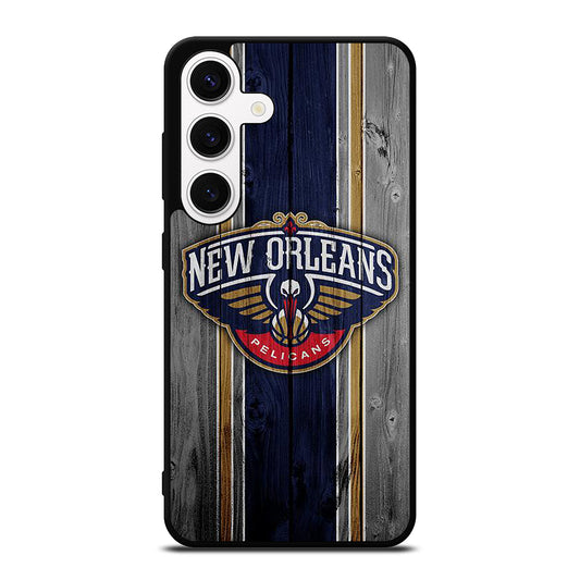 NEW ORLEANS PELICANS NBA WOODEN LOGO Samsung Galaxy S24 Case Cover