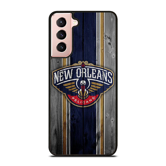 NEW ORLEANS PELICANS NBA WOODEN LOGO Samsung Galaxy S21 Case Cover