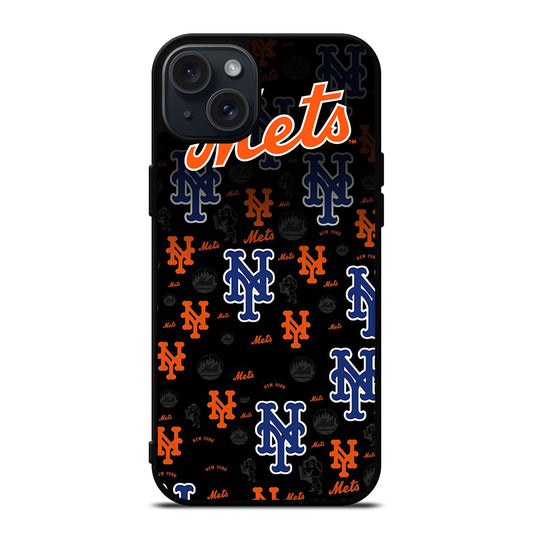 NEW YORK METS PATTERN LOGO iPhone 15 Plus Case Cover