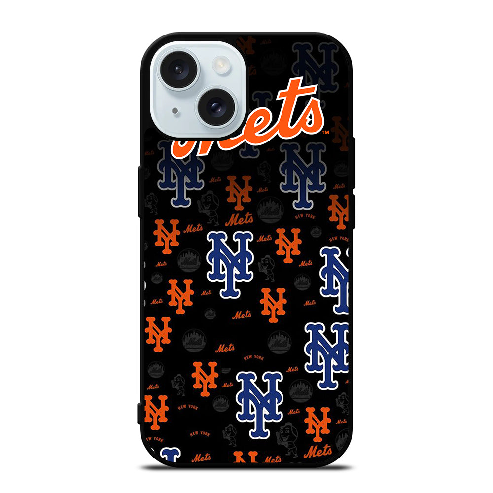 NEW YORK METS PATTERN LOGO iPhone 15 Case Cover