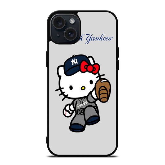 NEW YORK YANKEES HELLO KITTY CARTOON iPhone 15 Plus Case Cover