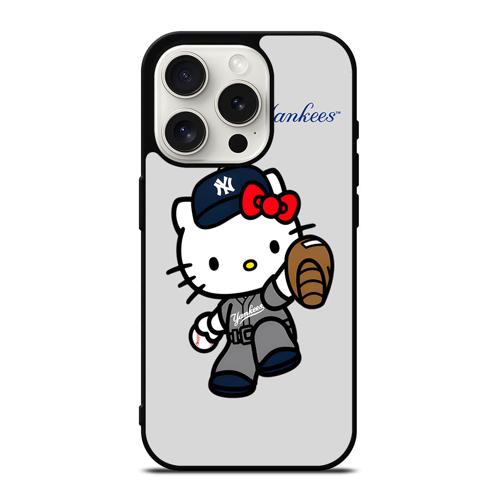 NEW YORK YANKEES HELLO KITTY CARTOON iPhone 15 Pro Case Cover
