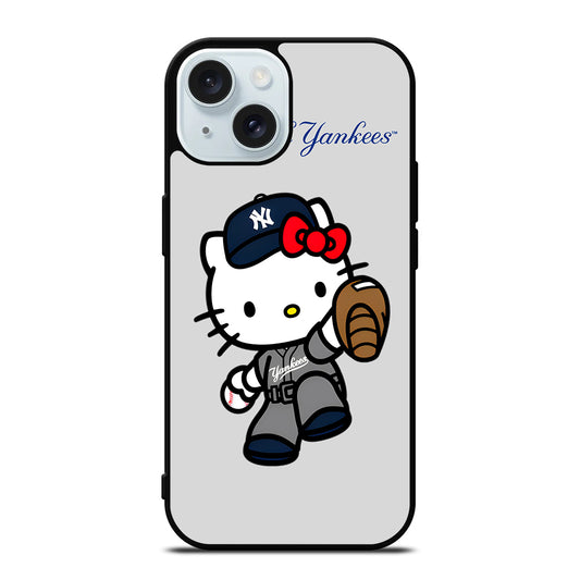 NEW YORK YANKEES HELLO KITTY CARTOON iPhone 15 Case Cover