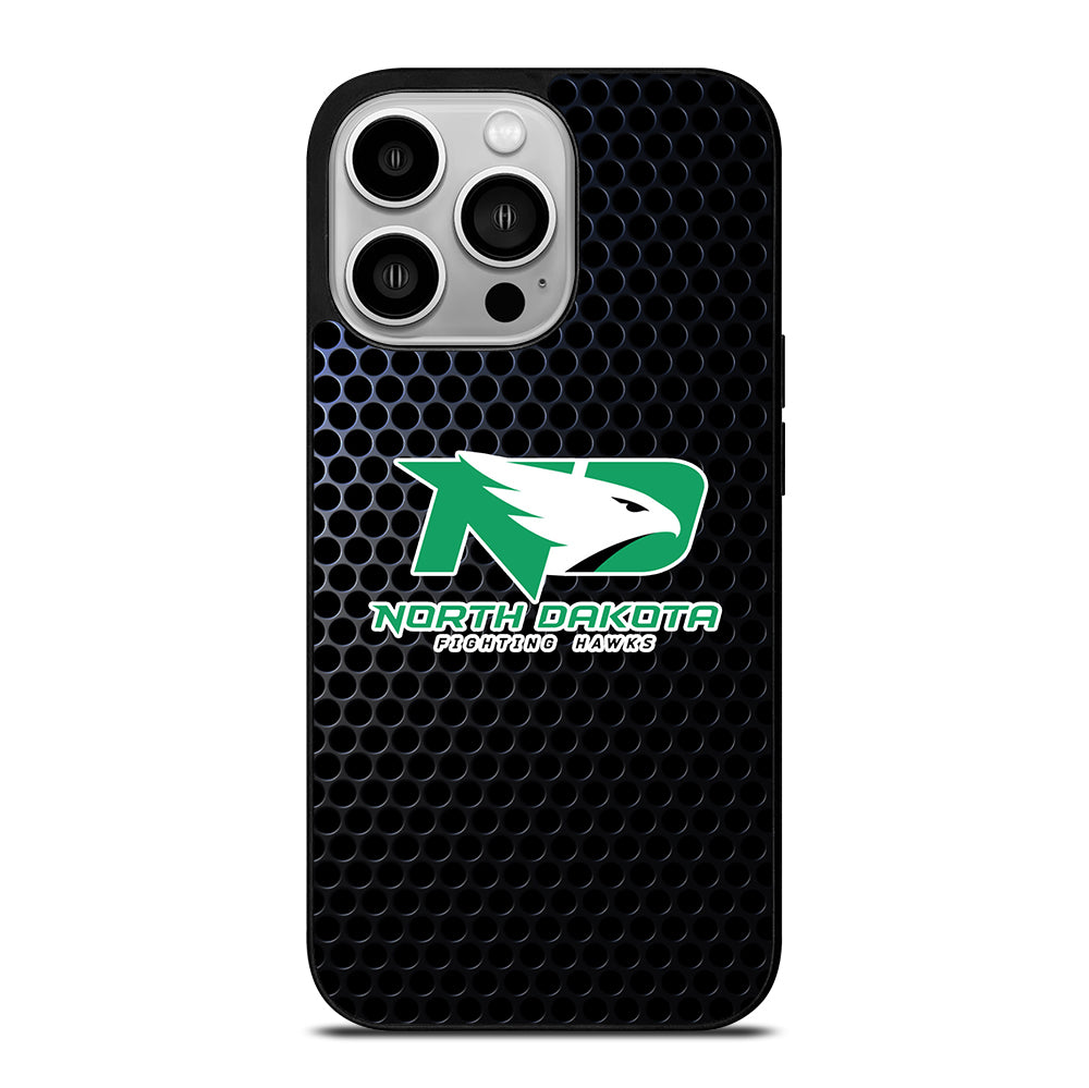 NORTH DAKOTA FIGHTING HAWKS METAL LOGO iPhone 14 Pro Case Cover