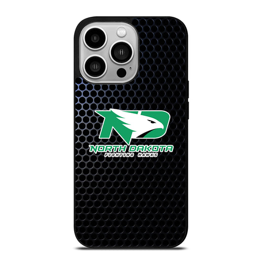 NORTH DAKOTA FIGHTING HAWKS METAL LOGO iPhone 14 Pro Case Cover