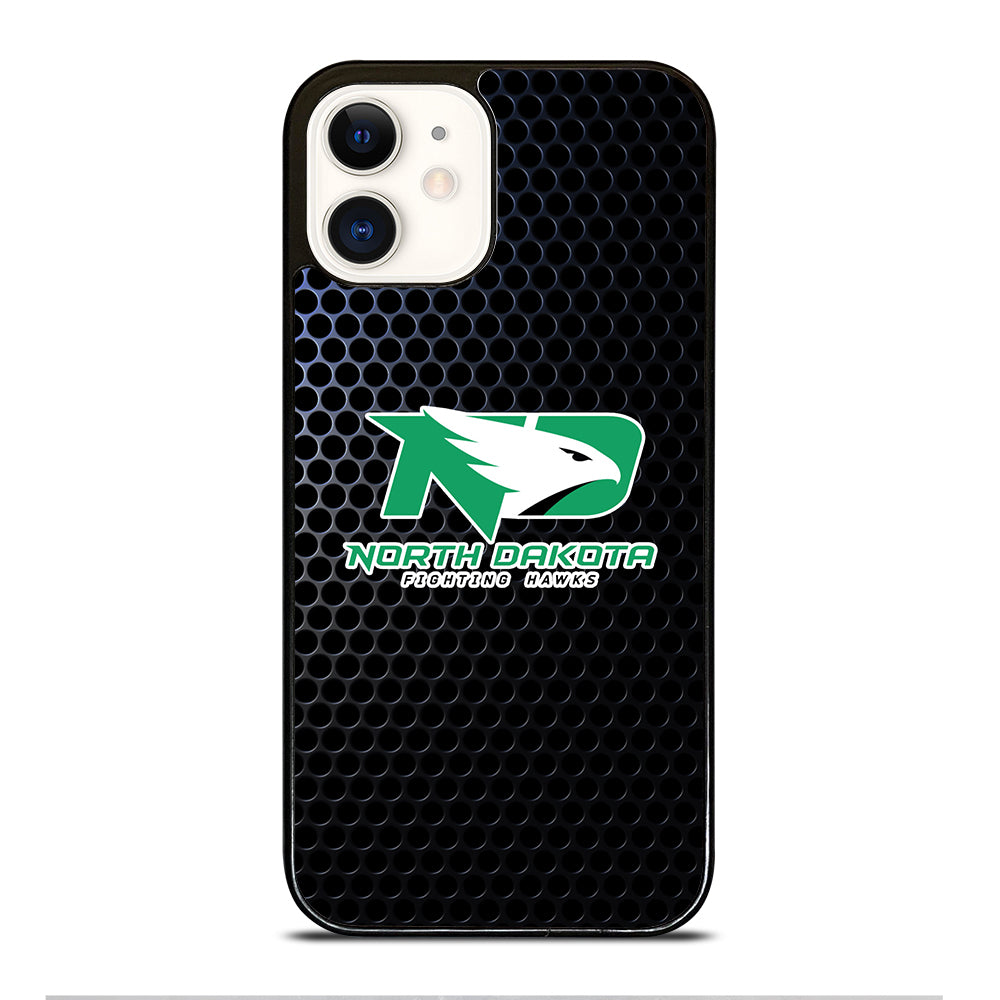 NORTH DAKOTA FIGHTING HAWKS METAL LOGO iPhone 12 Case Cover
