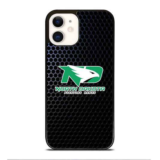 NORTH DAKOTA FIGHTING HAWKS METAL LOGO iPhone 12 Case Cover
