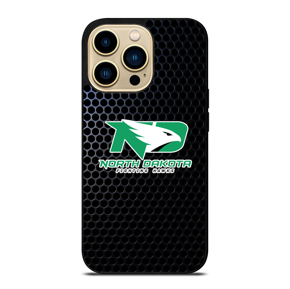NORTH DAKOTA FIGHTING HAWKS METAL LOGO iPhone 14 Pro Max Case Cover