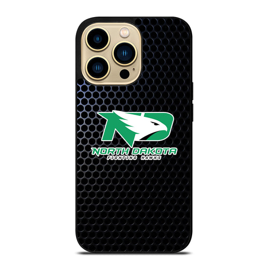 NORTH DAKOTA FIGHTING HAWKS METAL LOGO iPhone 14 Pro Max Case Cover