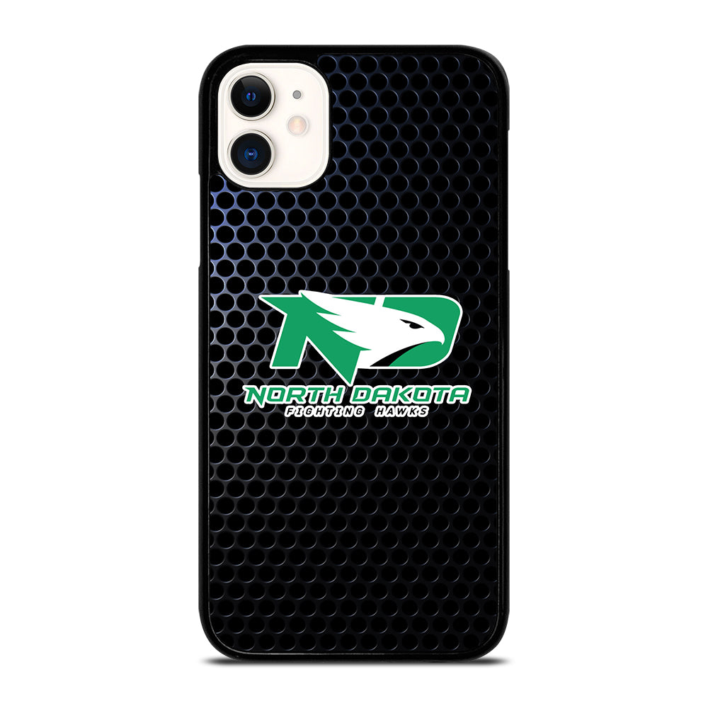 NORTH DAKOTA FIGHTING HAWKS METAL LOGO iPhone 11 Case Cover