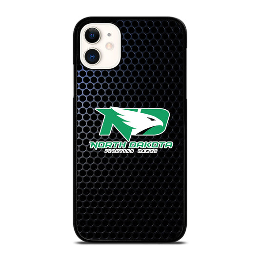 NORTH DAKOTA FIGHTING HAWKS METAL LOGO iPhone 11 Case Cover