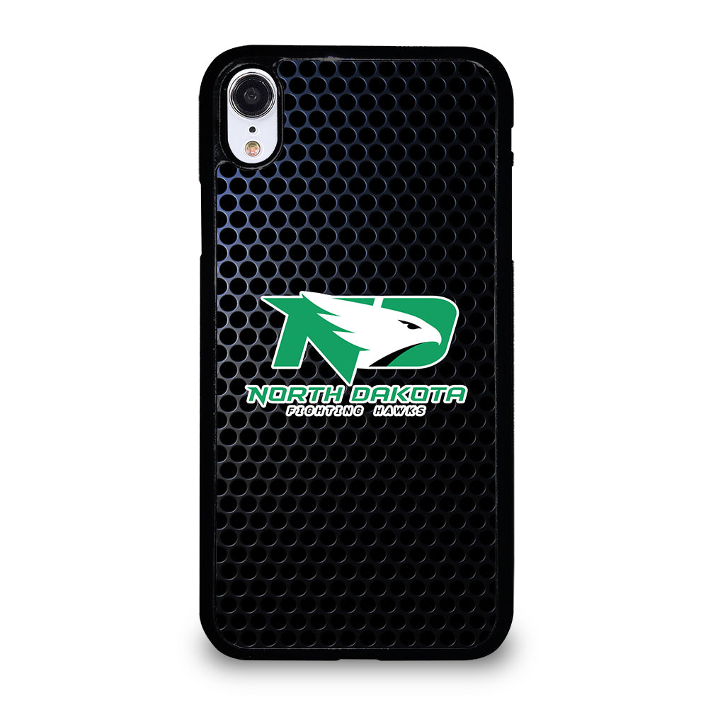 NORTH DAKOTA FIGHTING HAWKS METAL LOGO iPhone XR Case Cover