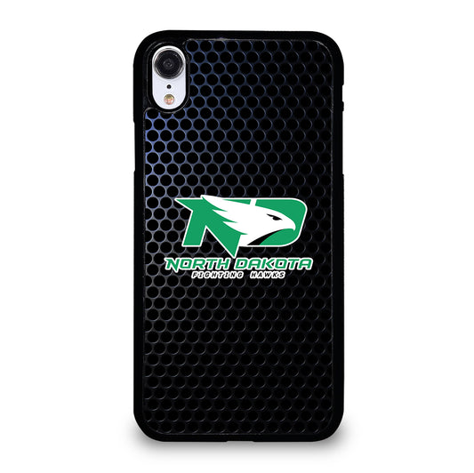 NORTH DAKOTA FIGHTING HAWKS METAL LOGO iPhone XR Case Cover