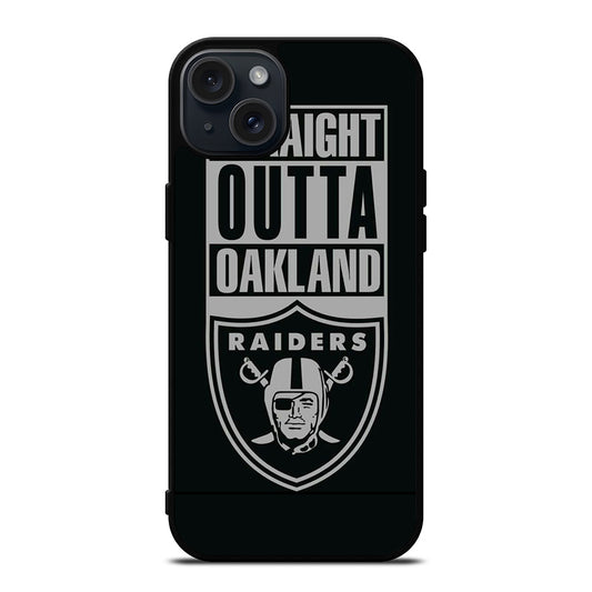 OAKLAND RAIDERS LOGO BLACK iPhone 15 Plus Case Cover