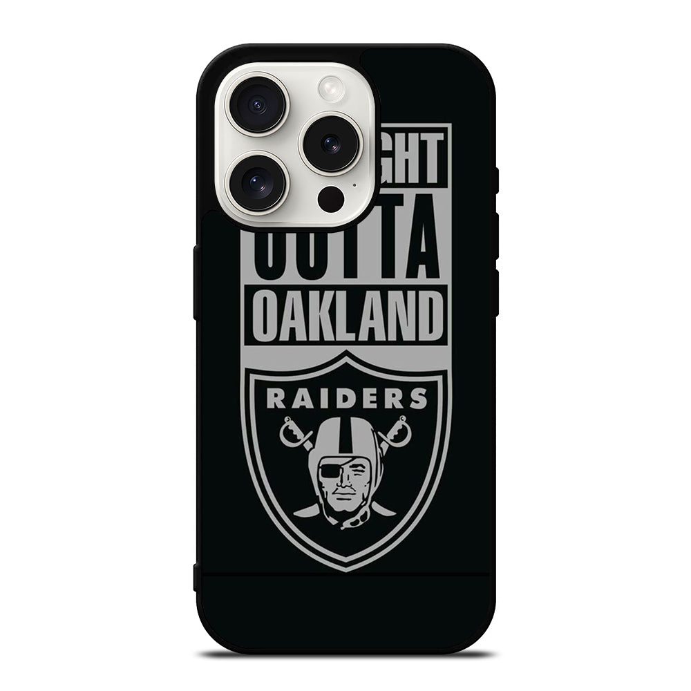 OAKLAND RAIDERS LOGO BLACK iPhone 15 Pro Case Cover
