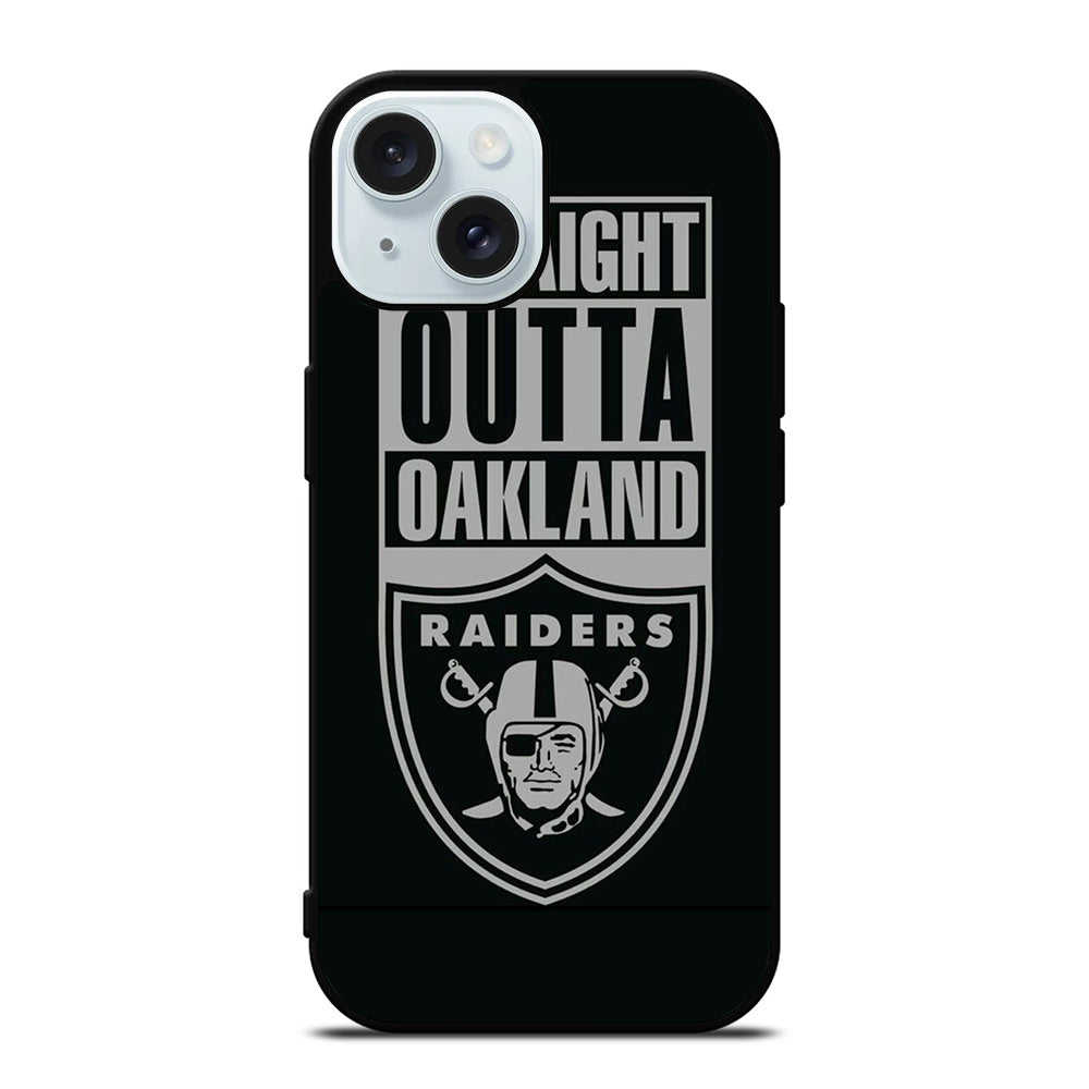 OAKLAND RAIDERS LOGO BLACK iPhone 15 Case Cover