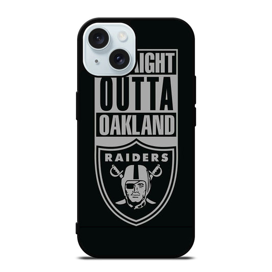 OAKLAND RAIDERS LOGO BLACK iPhone 15 Case Cover