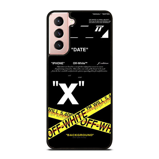 OFF WHITE YELLOW CROSS 2 Samsung Galaxy S21 Case Cover