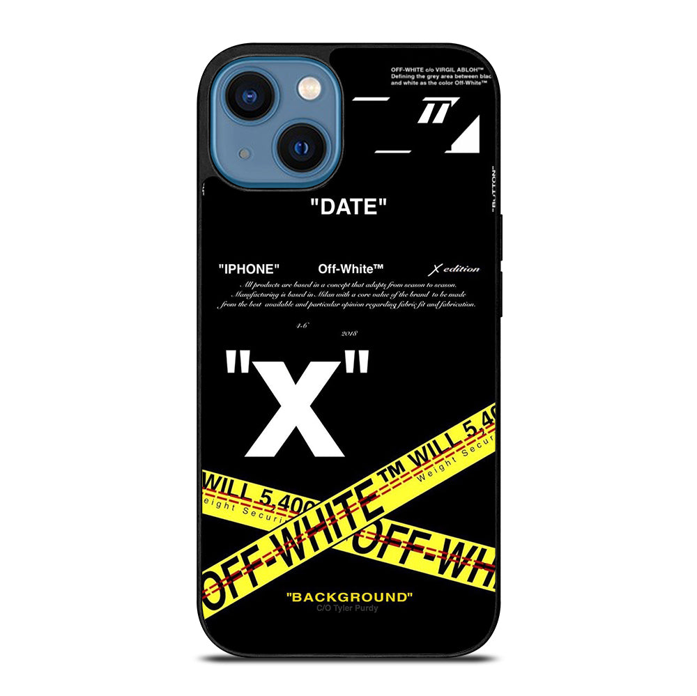 OFF WHITE YELLOW CROSS 2 iPhone 14 Case Cover