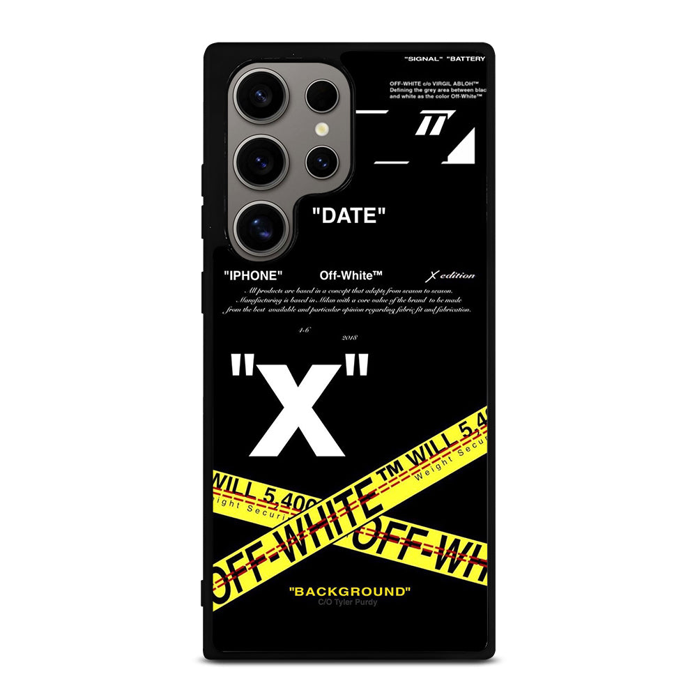 OFF WHITE YELLOW CROSS 2 Samsung Galaxy S24 Ultra Case Cover