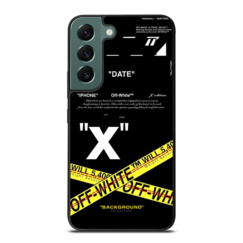 OFF WHITE YELLOW CROSS 2 Samsung Galaxy S22 Case Cover