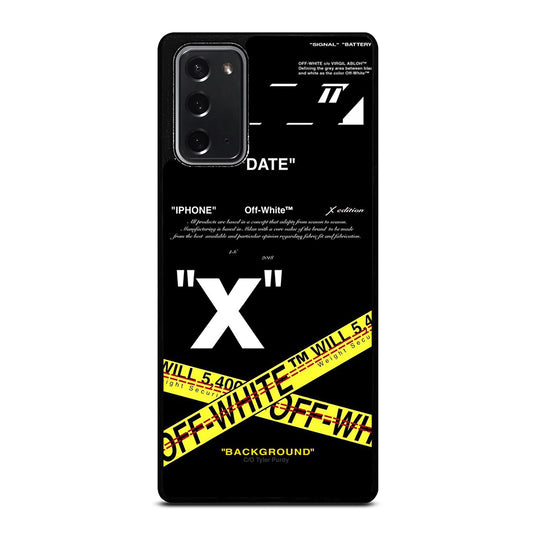 OFF WHITE YELLOW CROSS 2 Samsung Galaxy Note 20 Case Cover