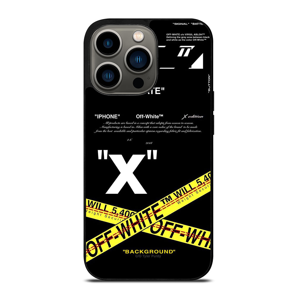 OFF WHITE YELLOW CROSS 2 iPhone 13 Pro Case Cover