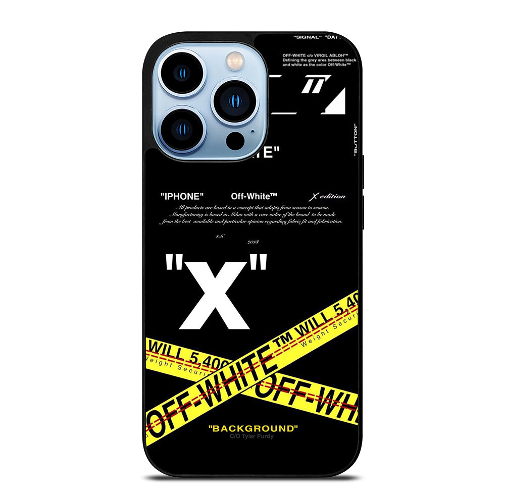 OFF WHITE YELLOW CROSS 2 iPhone 13 Pro Max Case Cover