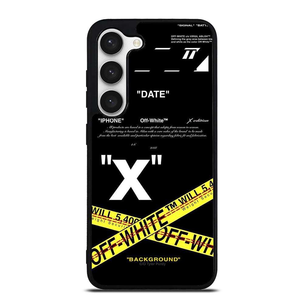OFF WHITE YELLOW CROSS 2 Samsung Galaxy S23 Case Cover