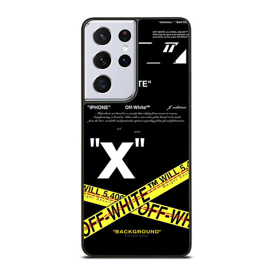 OFF WHITE YELLOW CROSS 2 Samsung Galaxy S21 Ultra Case Cover
