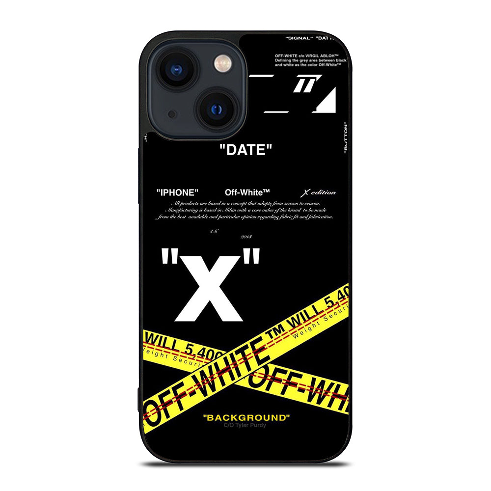 OFF WHITE YELLOW CROSS 2 iPhone 14 Plus Case Cover