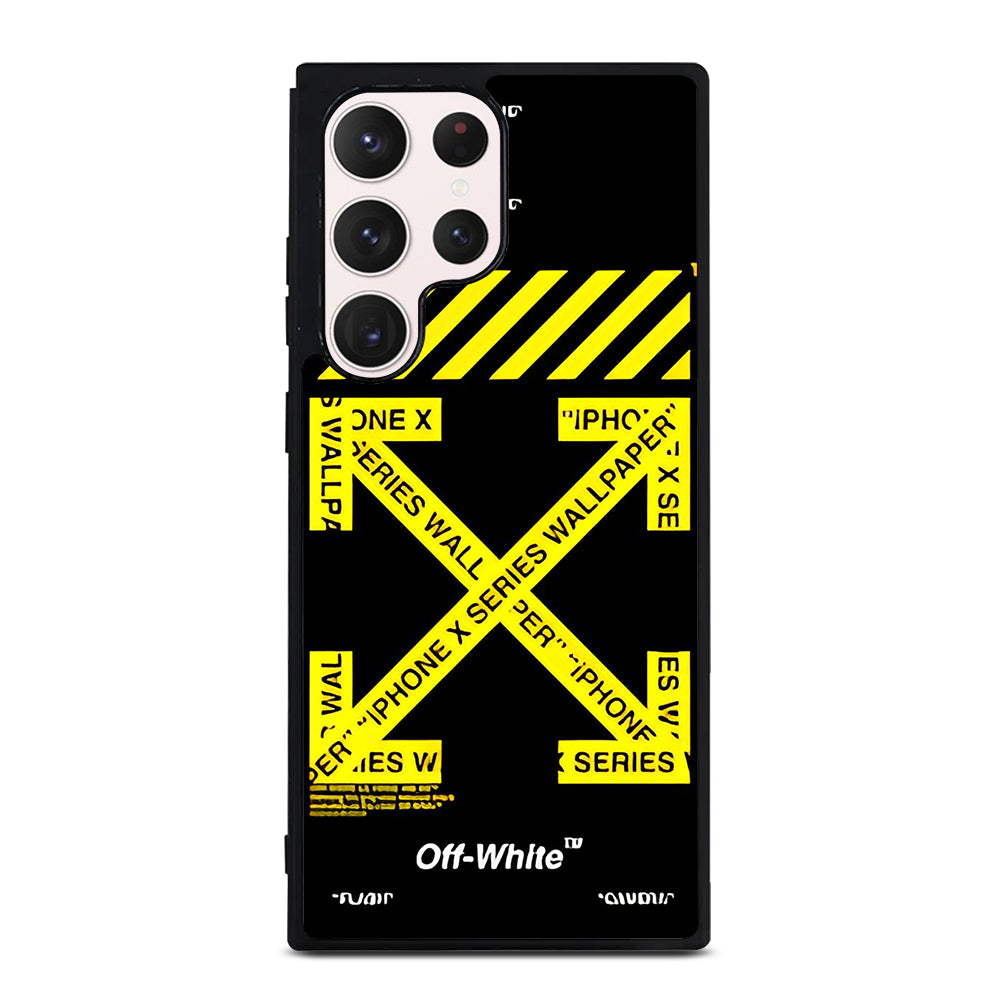 OFF WHITE YELLOW CROSS 3 Samsung Galaxy S23 Ultra Case Cover