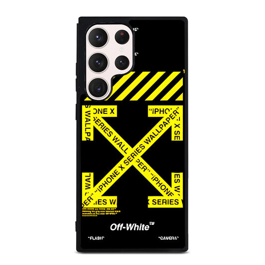 OFF WHITE YELLOW CROSS 3 Samsung Galaxy S23 Ultra Case Cover