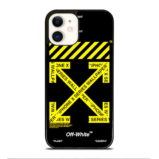 OFF WHITE YELLOW CROSS 3 iPhone 12 Case Cover