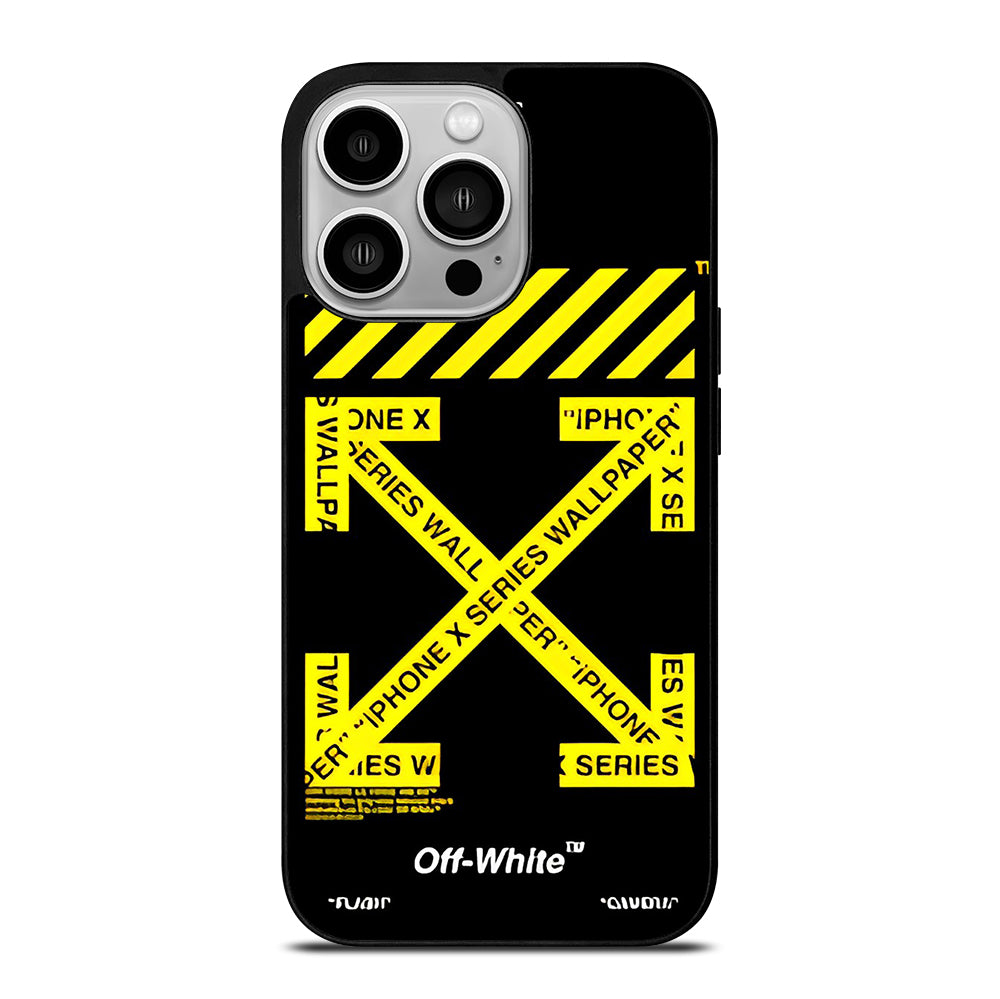 OFF WHITE YELLOW CROSS 3 iPhone 14 Pro Case Cover