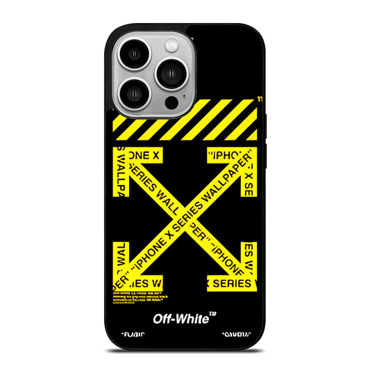 OFF WHITE YELLOW CROSS 3 iPhone 14 Pro Case Cover