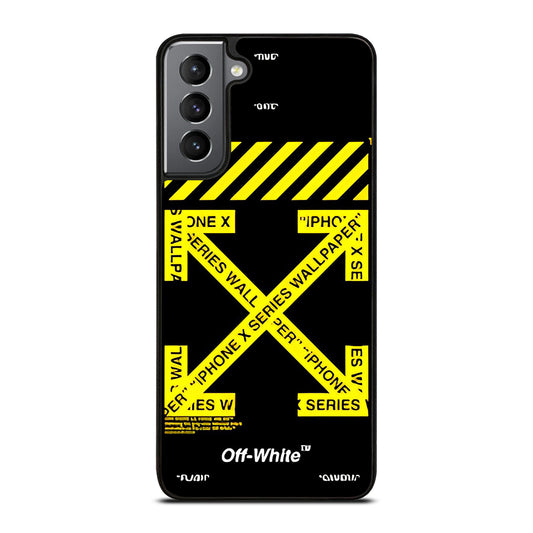 OFF WHITE YELLOW CROSS 3 Samsung Galaxy S21 Plus Case Cover