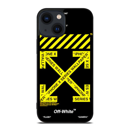 OFF WHITE YELLOW CROSS 3 iPhone 14 Plus Case Cover