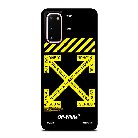 OFF WHITE YELLOW CROSS 3 Samsung Galaxy S20 Case Cover
