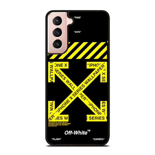 OFF WHITE YELLOW CROSS 3 Samsung Galaxy S21 Case Cover
